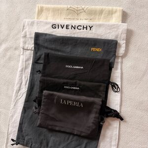 Lot bundle of 6 Authentic Designer Luxury Dust Bags  Fendi, Givenchy, D&G, More!